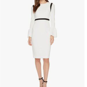 Calvin Klein Bell Sleeve Sheath Dress